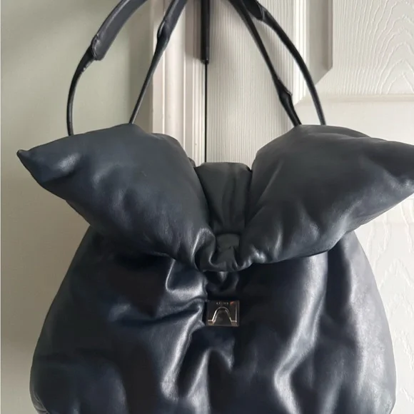 Celine Navy Blue Leather Pheobe Pillow Women's Bag - Picture 2 of 7